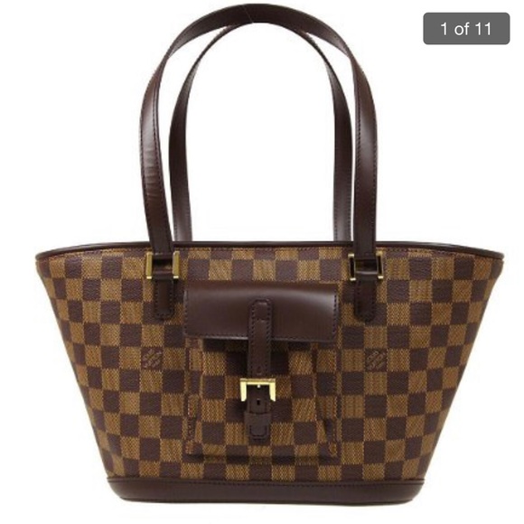 LOUIS VUITTON MANOSQUE PM HAND TOTE BAG BA1014 PURSE DAMIER EBENE N51121 - Picture 3 of 13